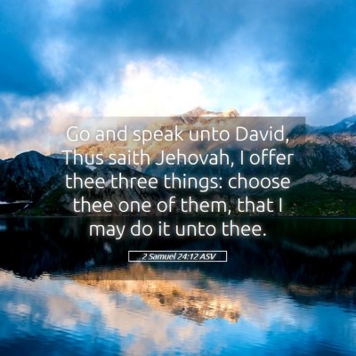Picture 05 - 2 Samuel 24:12 ASV - Go and speak unto David, Thus saith Jehovah, I - Bible Verse Picture