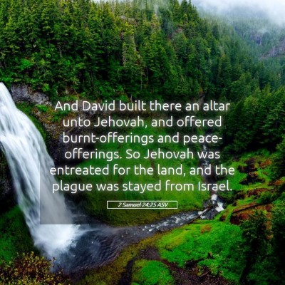 Picture 05 - 2 Samuel 24:25 ASV - And David built there an altar unto Jehovah, and - Bible Verse Picture