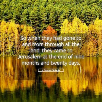 Picture 05 - 2 Samuel 24:8 ASV - So when they had gone to and from through all the - Bible Verse Picture