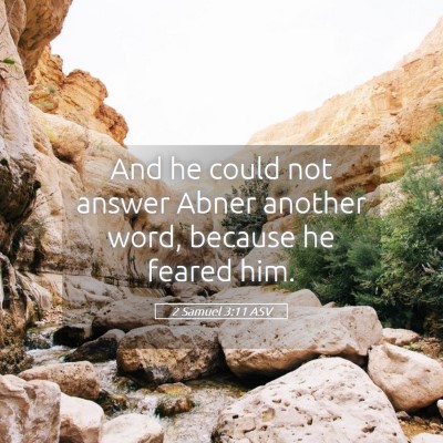 Picture 05 - 2 Samuel 3:11 ASV - And he could not answer Abner another word, - Bible Verse Picture