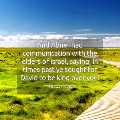 Picture 05 - 2 Samuel 3:17 ASV - And Abner had communication with the elders of - Bible Verse Picture