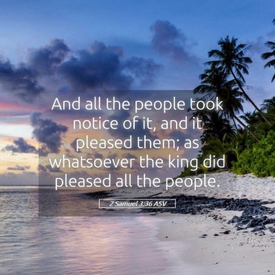 Picture 05 - 2 Samuel 3:36 ASV - And all the people took notice of it, and it - Bible Verse Picture