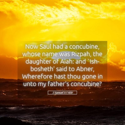 Picture 05 - 2 Samuel 3:7 ASV - Now Saul had a concubine, whose name was Rizpah, - Bible Verse Picture