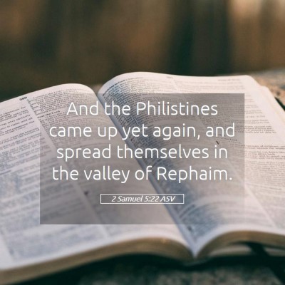 Picture 05 - 2 Samuel 5:22 ASV - And the Philistines came up yet again, and spread - Bible Verse Picture