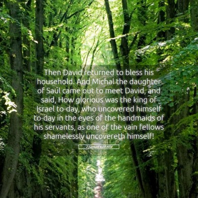 Picture 05 - 2 Samuel 6:20 ASV - Then David returned to bless his household. And - Bible Verse Picture