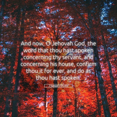 Picture 05 - 2 Samuel 7:25 ASV - And now, O Jehovah God, the word that thou hast - Bible Verse Picture