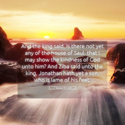 Picture 05 - 2 Samuel 9:3 ASV - And the king said, Is there not yet any of the - Bible Verse Picture