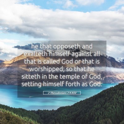 Picture 05 - 2 Thessalonians 2:4 ASV - he that opposeth and exalteth himself against all - Bible Verse Picture