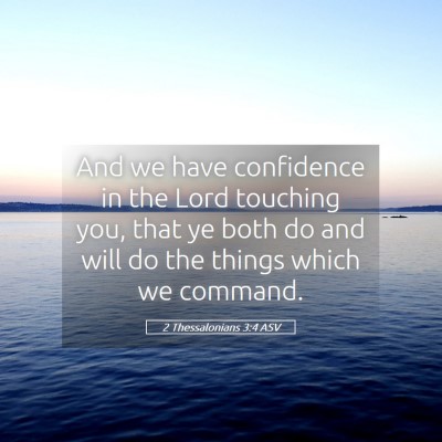 Picture 05 - 2 Thessalonians 3:4 ASV - And we have confidence in the Lord touching you, - Bible Verse Picture
