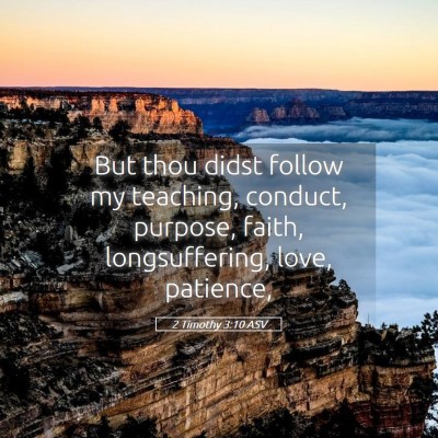 Picture 05 - 2 Timothy 3:10 ASV - But thou didst follow my teaching, conduct, - Bible Verse Picture