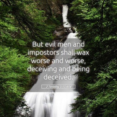 Picture 05 - 2 Timothy 3:13 ASV - But evil men and impostors shall wax worse and - Bible Verse Picture