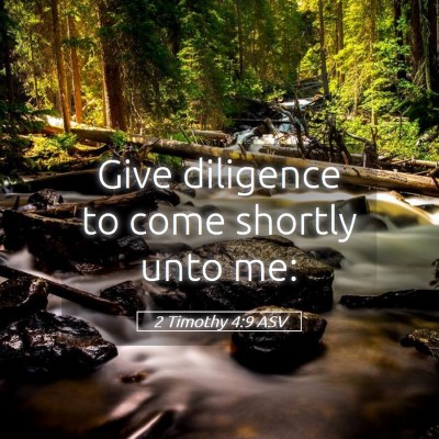 Picture 05 - 2 Timothy 4:9 ASV - Give diligence to come shortly unto - Bible Verse Picture