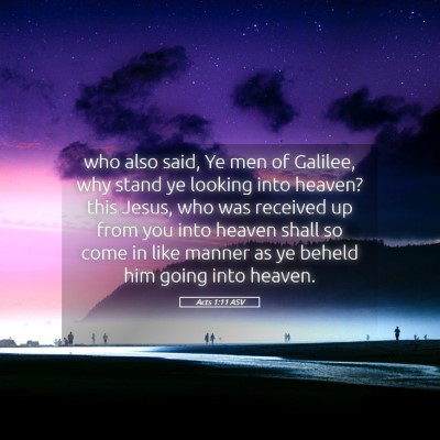 Picture 05 - Acts 1:11 ASV - who also said, Ye men of Galilee, why stand ye - Bible Verse Picture