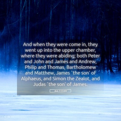 Picture 05 - Acts 1:13 ASV - And when they were come in, they went up into the - Bible Verse Picture
