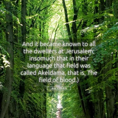 Picture 05 - Acts 1:19 ASV - And it became known to all the dwellers at - Bible Verse Picture
