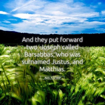Picture 05 - Acts 1:23 ASV - And they put forward two, Joseph called - Bible Verse Picture