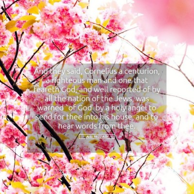 Picture 05 - Acts 10:22 ASV - And they said, Cornelius a centurion, a righteous - Bible Verse Picture