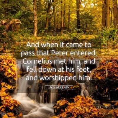 Picture 05 - Acts 10:25 ASV - And when it came to pass that Peter entered, - Bible Verse Picture