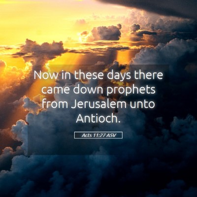 Picture 05 - Acts 11:27 ASV - Now in these days there came down prophets from - Bible Verse Picture