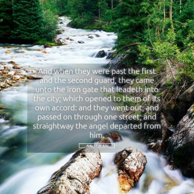 Picture 05 - Acts 12:10 ASV - And when they were past the first and the second - Bible Verse Picture