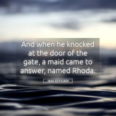 Picture 05 - Acts 12:13 ASV - And when he knocked at the door of the gate, a - Bible Verse Picture