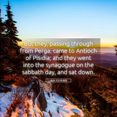 Picture 05 - Acts 13:14 ASV - But they, passing through from Perga, came to - Bible Verse Picture