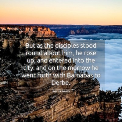 Picture 05 - Acts 14:20 ASV - But as the disciples stood round about him, he - Bible Verse Picture