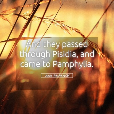 Picture 05 - Acts 14:24 ASV - And they passed through Pisidia, and came to - Bible Verse Picture