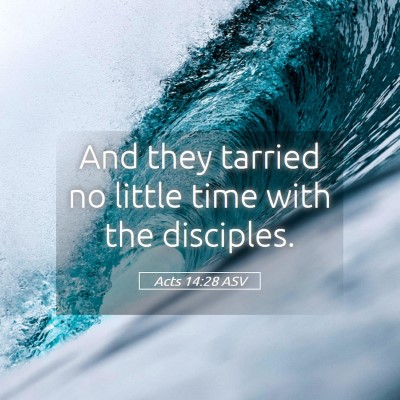 Picture 05 - Acts 14:28 ASV - And they tarried no little time with the - Bible Verse Picture
