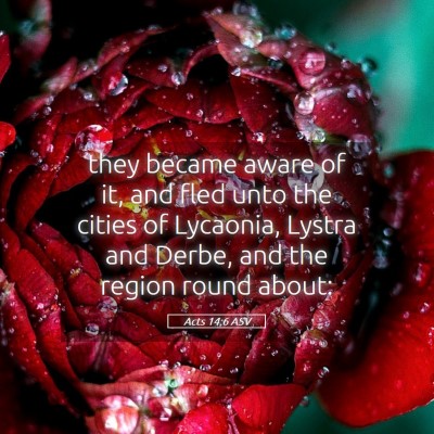 Picture 05 - Acts 14:6 ASV - they became aware of it, and fled unto the cities - Bible Verse Picture