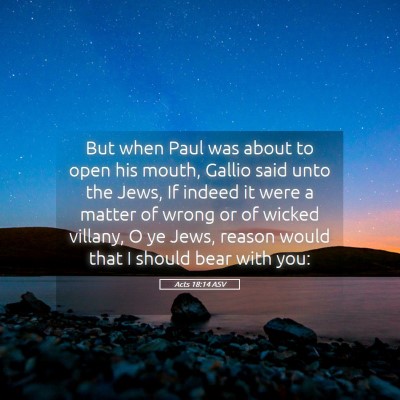 Picture 05 - Acts 18:14 ASV - But when Paul was about to open his mouth, Gallio - Bible Verse Picture