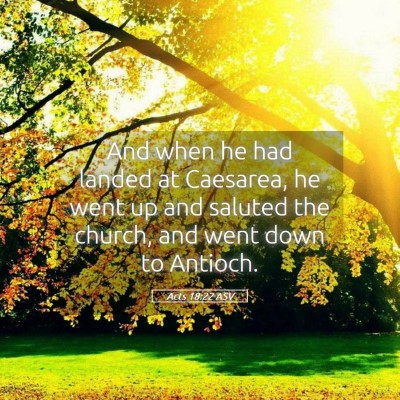 Picture 05 - Acts 18:22 ASV - And when he had landed at Caesarea, he went up - Bible Verse Picture