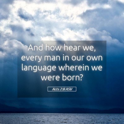 Picture 05 - Acts 2:8 ASV - And how hear we, every man in our own language - Bible Verse Picture