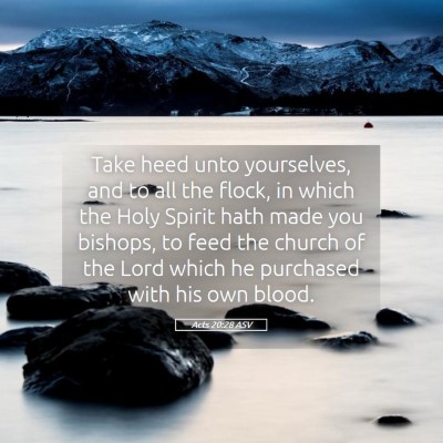 Picture 05 - Acts 20:28 ASV - Take heed unto yourselves, and to all the flock, - Bible Verse Picture