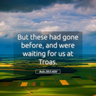 Picture 05 - Acts 20:5 ASV - But these had gone before, and were waiting for - Bible Verse Picture