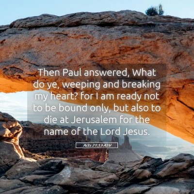 Picture 05 - Acts 21:13 ASV - Then Paul answered, What do ye, weeping and - Bible Verse Picture
