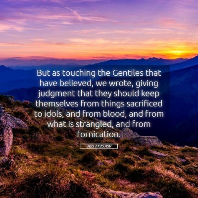 Picture 05 - Acts 21:25 ASV - But as touching the Gentiles that have believed, - Bible Verse Picture