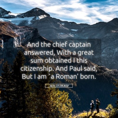 Picture 05 - Acts 22:28 ASV - And the chief captain answered, With a great sum - Bible Verse Picture