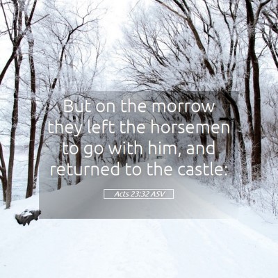 Picture 05 - Acts 23:32 ASV - But on the morrow they left the horsemen to go - Bible Verse Picture