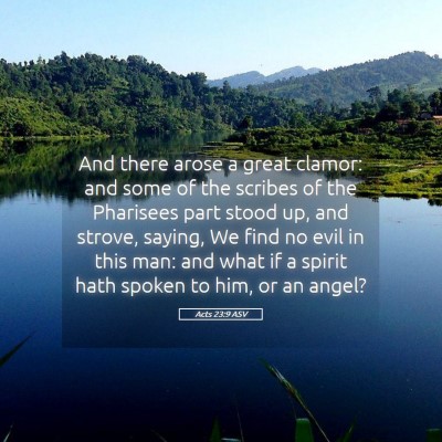 Picture 05 - Acts 23:9 ASV - And there arose a great clamor: and some of the - Bible Verse Picture