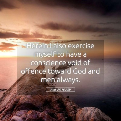 Picture 05 - Acts 24:16 ASV - Herein I also exercise myself to have a - Bible Verse Picture