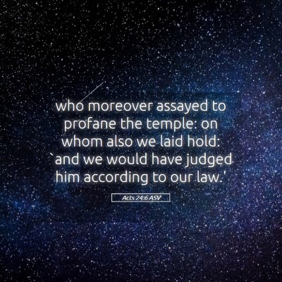 Picture 05 - Acts 24:6 ASV - who moreover assayed to profane the temple: on - Bible Verse Picture