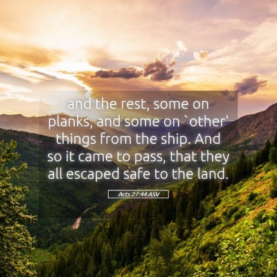 Picture 05 - Acts 27:44 ASV - and the rest, some on planks, and some on `other' - Bible Verse Picture