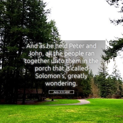 Picture 05 - Acts 3:11 ASV - And as he held Peter and John, all the people ran - Bible Verse Picture
