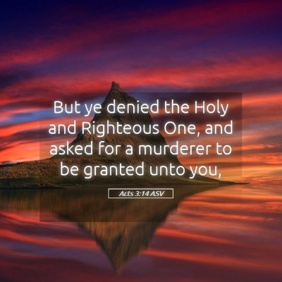 Picture 05 - Acts 3:14 ASV - But ye denied the Holy and Righteous One, and - Bible Verse Picture