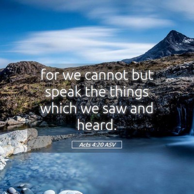Picture 05 - Acts 4:20 ASV - for we cannot but speak the things which we saw - Bible Verse Picture
