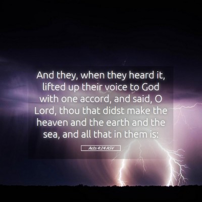 Picture 05 - Acts 4:24 ASV - And they, when they heard it, lifted up their - Bible Verse Picture