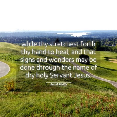 Picture 05 - Acts 4:30 ASV - while thy stretchest forth thy hand to heal; and - Bible Verse Picture