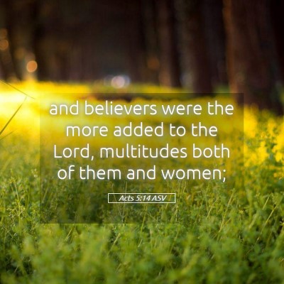 Picture 05 - Acts 5:14 ASV - and believers were the more added to the Lord, - Bible Verse Picture