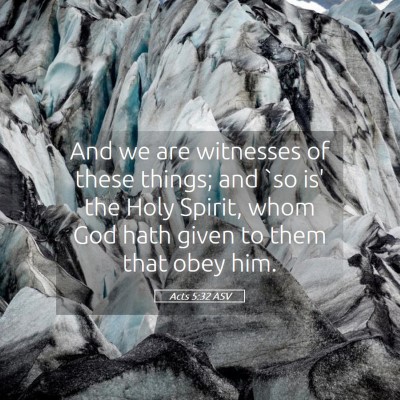 Picture 05 - Acts 5:32 ASV - And we are witnesses of these things; and `so is' - Bible Verse Picture